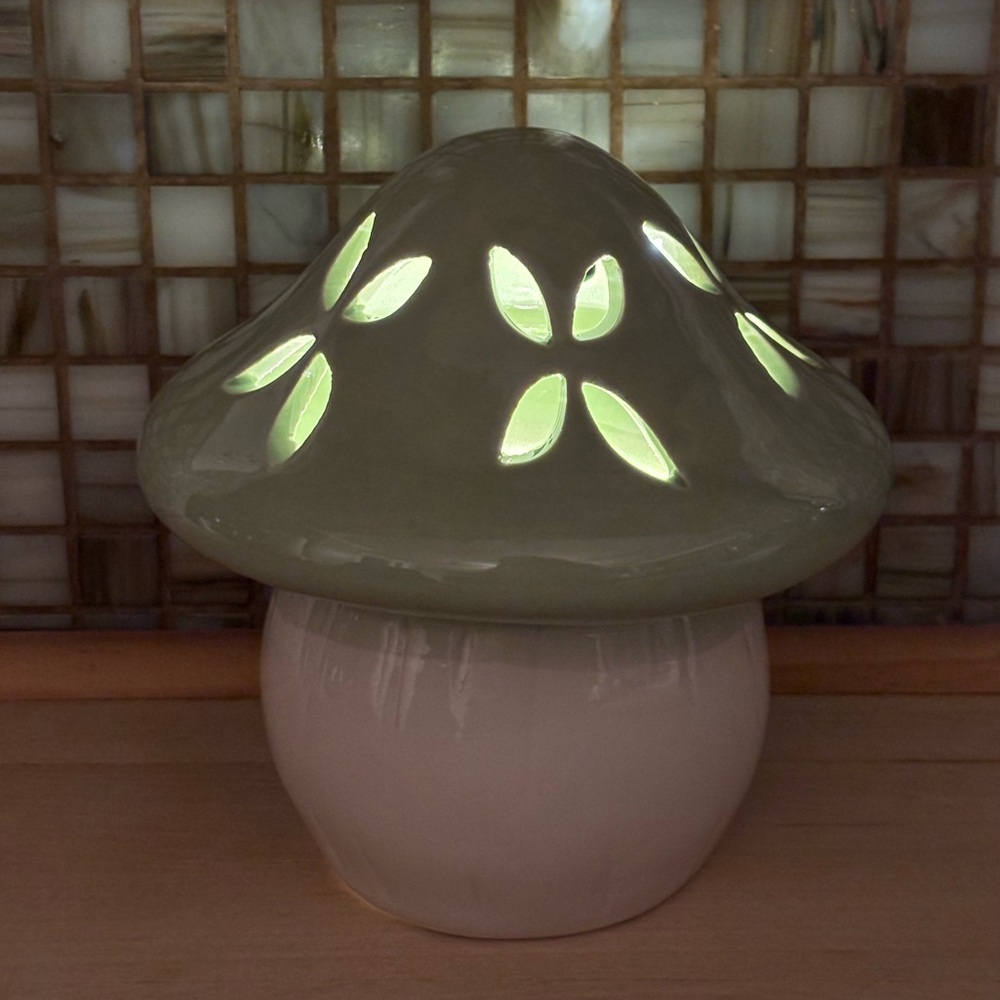 Green and Beige Mushroom Decor